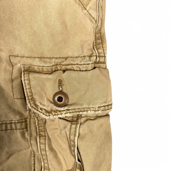 Hollister Cargo Shorts Mens 35 Brown Button Fly Utility Pockets Outdoors Y2K - Picture 5 of 13